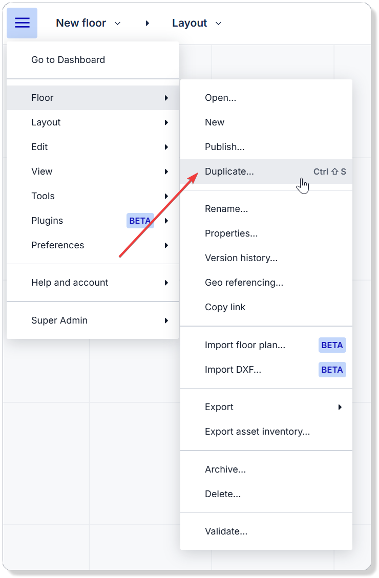 Duplicate a floor plan model