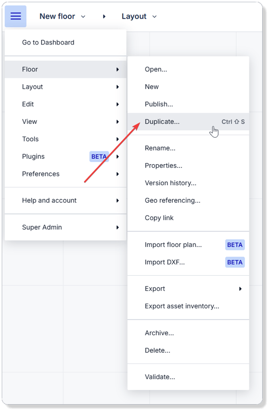 Duplicate a floor plan model