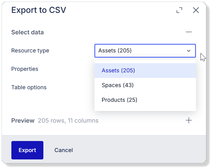 How to export attributes tied to a floor plan as CSV